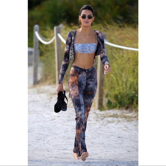 I. AM. GIA Cosmo Pant Tie Dye Ribbed Knit Vented Hem Medium Blogger Favorite - Picture 7 of 7